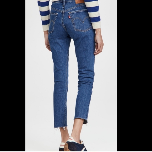 Levi's 501 High Rise Waisted Skinny Jeans Blue - Picture 5 of 9